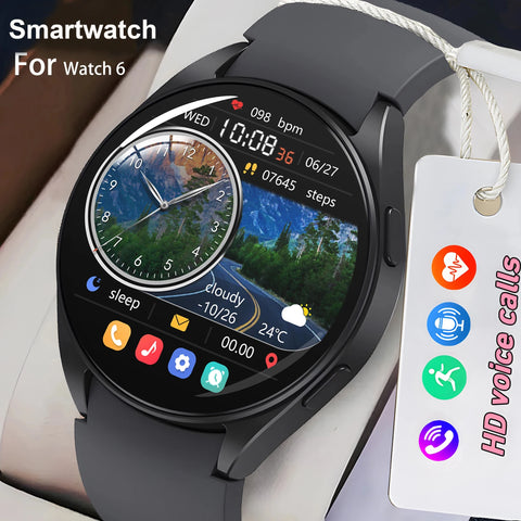 2024 New For Samsung Galaxy Watch 6 Classic Smart Watch Men Women Bluetooth Call HD AMOLED Voice Call NFC GPS Sports Watches