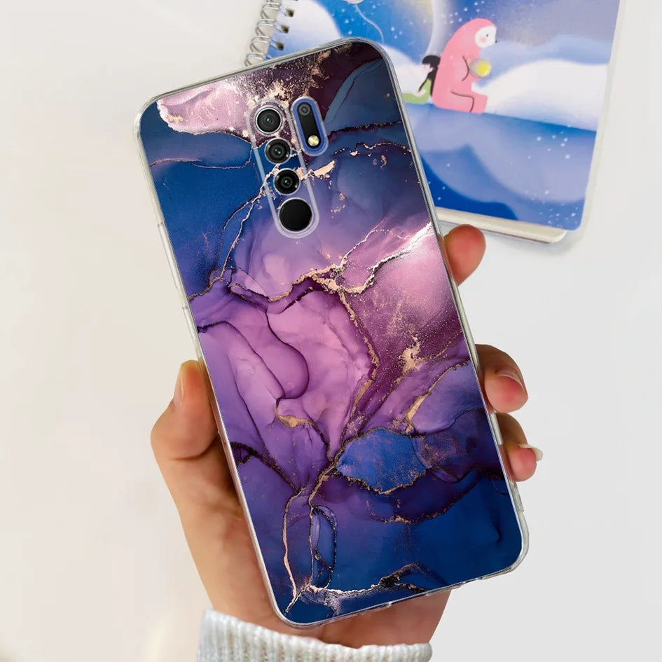 For Xiaomi Redmi 9 Prime Case Fashion Marble Soft Silicone Transparent Phone Back Cover For Xiaomi Redmi 9 Bumper on Redmi9 Capa