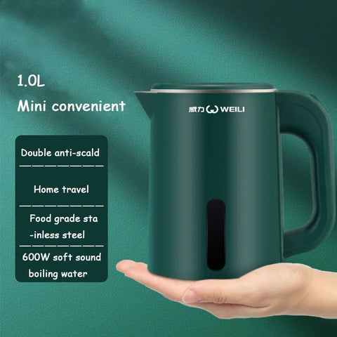 Stainless Steel Teapot Hotel Dormitory Kettle Portable Travel Boil Water Pot 220V