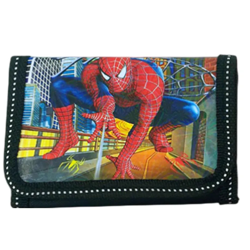 Random one Disney Avengers Spiderman kids Wallet Avengers Mickey Anime Figure Wallet Card Bag Coin Purse Children Boys Gift Toy