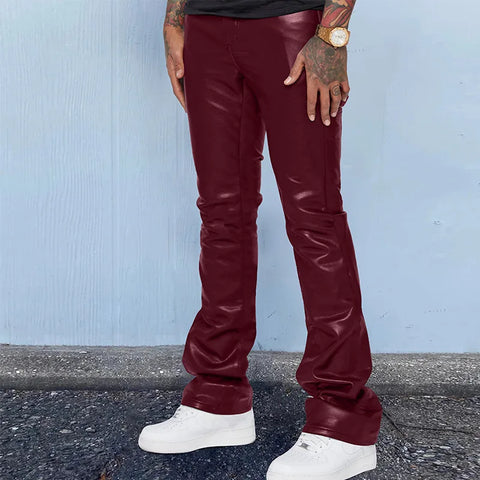 Mens Leather Pants Autumn New Casual Street Fashion