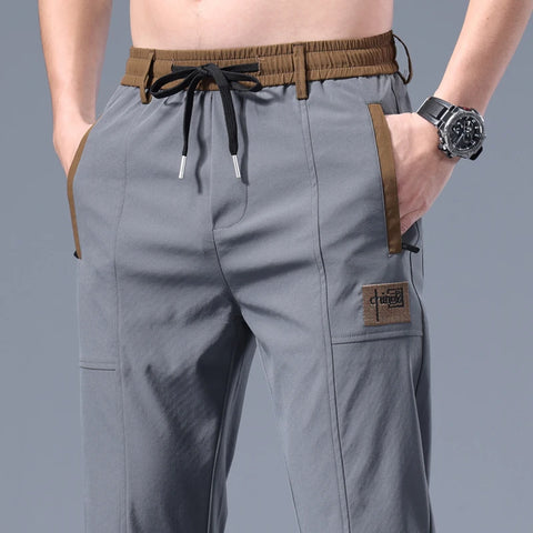 Men's Pants  Summer New Black Gray Thin Business Casual Golf Pants Outdoor Elastic Breathable Straight Leg Sweatpants