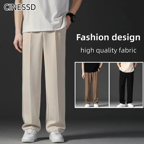 Men's Pants Straight Loose Sweatpants Soft Fashion Draping woven