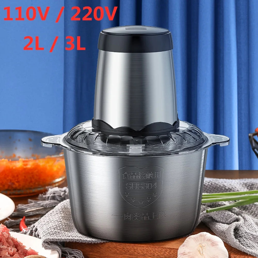 2L 3L Electric Meat Grinder 220V 110V Stainless Steel Meat Mincer Kitchen Mixer Blender Machine Chopper Food Processors EU plug