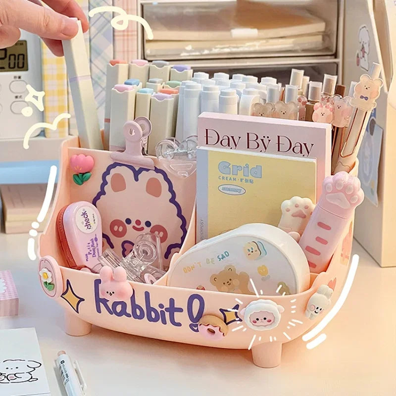 Stationery Storage Box Creative Cartoon Pencil Holder Ins Desk Organizer for Girls