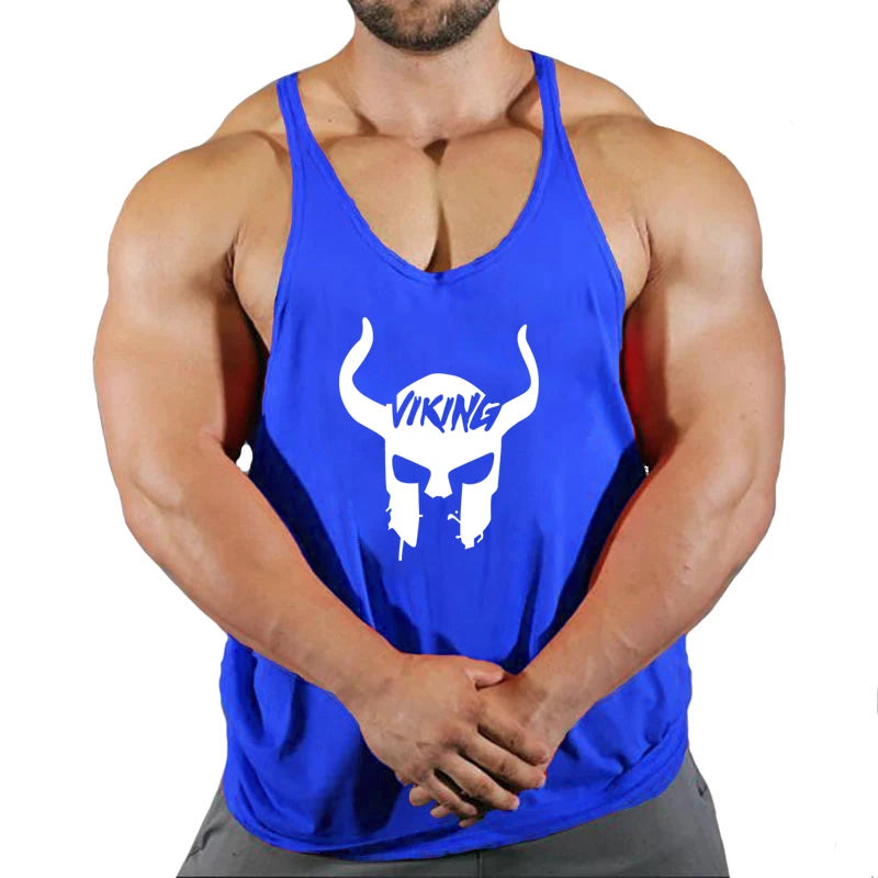 Skull Strong Print Clothing Bodybuilding Cotton Gym Tank Tops Men Sleeveless Undershirt Fitness Stringer Muscle Workout Vest