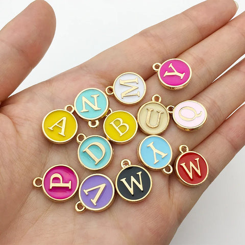 A-Z Letter Charms Enamel Charms Alphabet