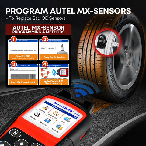 Autel MaxiTPMS TS508WF Car TPMS Diagnostic & Service Tool Activate Relearn All TPMS sensors Program MX-sensors PK TS508 TS501