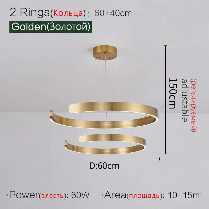 Ceiling chandelier Pendant lights Chandeliers for dining room LED Bedroom living room nordic home decor Modern Round ring lamps