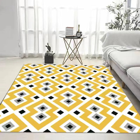 Coffee Table Carpet, Geometric Bedroom, Bedside Large Carpets