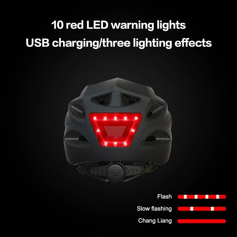 Bicycle Helmet With LED Tail Light Motorcycle Bike Equipment