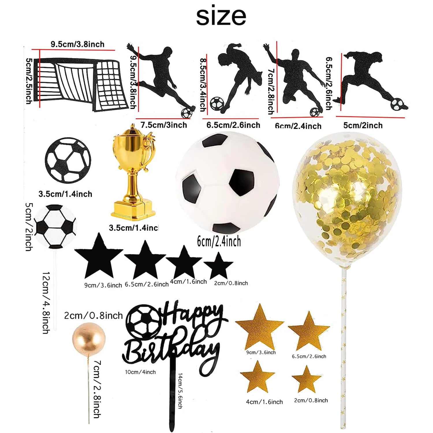 34PcsFootball Boy Cake Decoration Football Field Player Doll Cupcake Top Happy Birthday Decoration Sports Children's Boy