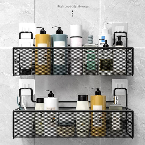 Wall-mount Bathroom Shelf Shower Shampoo Rack Toilet Accessories