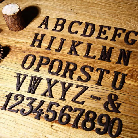 Metal Letters Numbers Cast Iron Decoration