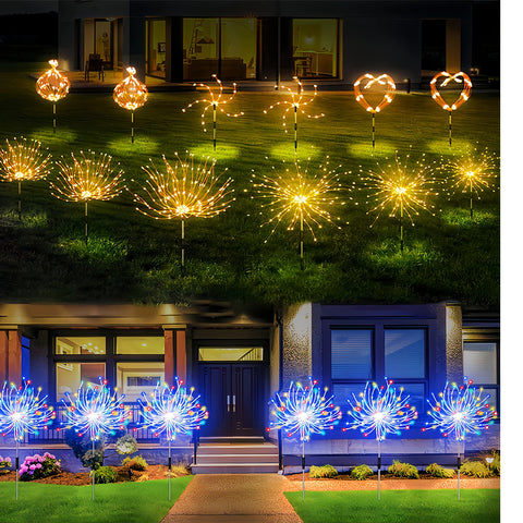 420LED Solar Firework Lights Outdoor IP65 Waterproof 300/200/60LED Solar Garden Flower Lights 1 Pack With 8 Lighting Modes Light