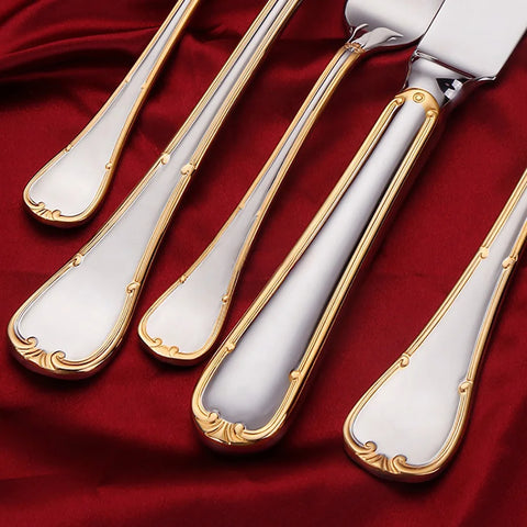 24/30 Pieces Gold Cutlery Set Complete Stainless Steel Tableaware Mirror Dinner Set Sliveware Knife Fork Spoon Kitchen Untensils