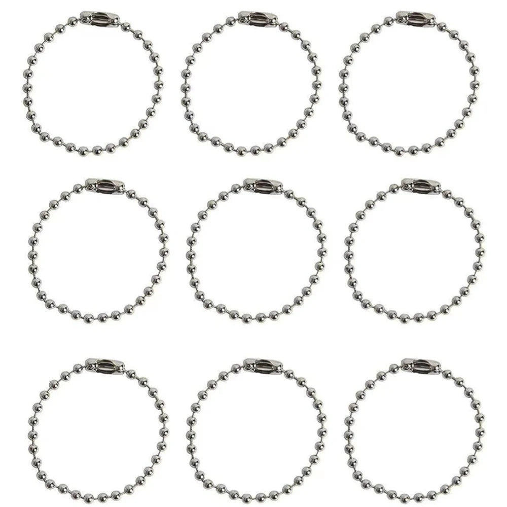 50pcs Stainless Steel Ball Bead Chain for DIY Dog Tag Key Rings Keychain Craft Jewelry Making Parts Accessories Material Supply