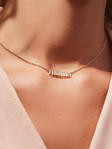 Mother's Day Mama Letter Pendant Necklace For Women Mom Nameplate Clavicle Chain Choker Personality Jewelry New Gifts