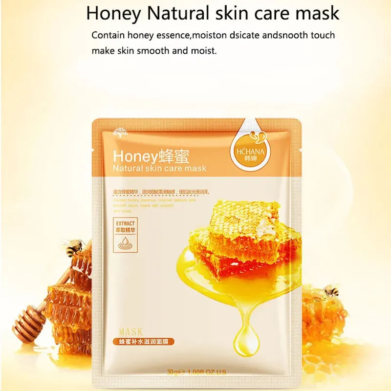 10PCS Honey Facial Mask Blueberry Pomegranate