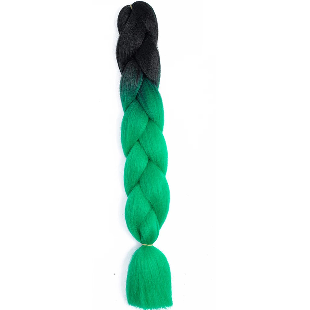 AZQUEEN 24 Inch Jumbo Braids Extensions Synthetic Braiding Hair Afro Ombre Color kanekalon Hair for Children Braid