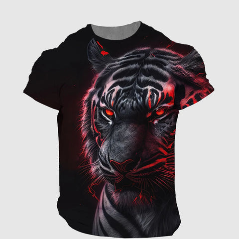 Men's T-Shirt 3D Tiger Print T Shirt Streetwear Quick Dry Fashion