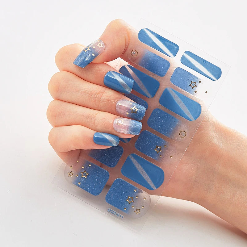 Color Nail Strips Patch Slider Nail Sticker Full Cover Decal Manicure Patch