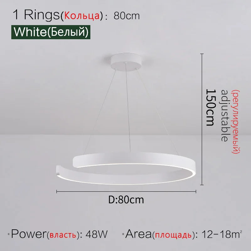 Ceiling chandelier Pendant lights Chandeliers for dining room LED Bedroom living room nordic home decor Modern Round ring lamps