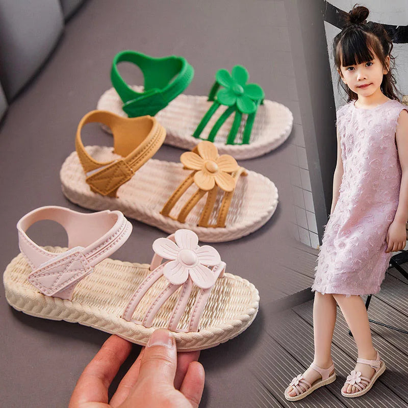 Girls' Sandals Children's Fashion Soft Sole Princess Shoes  Kids 2023 New Summer Sandals Flat School Shoes Baby Girls Shoes아이샌들