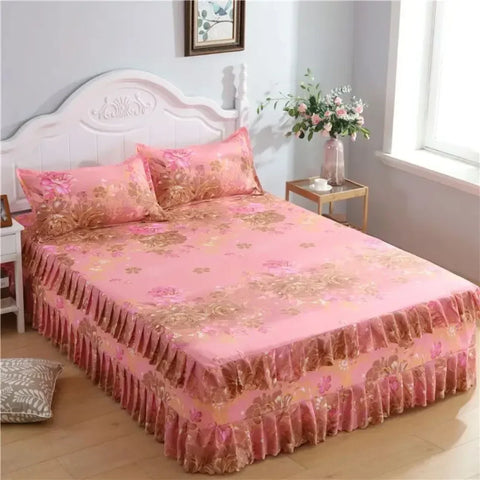 Bed Skirt Cotton Bedspread Set