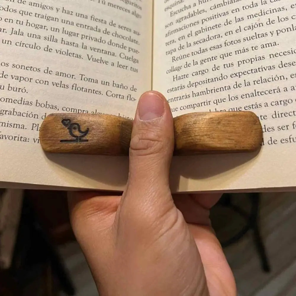 New Wooden Thumb Bookmark One Hand Reading Thumb Book Support Book Page Holder Bookmark For Book Lovers Fast Reading Aids Tools