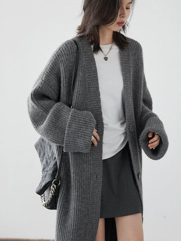 Casual Knitted Jumpers Soft Sweater Coat