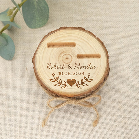 Personalized Wooden Wedding Rings Box