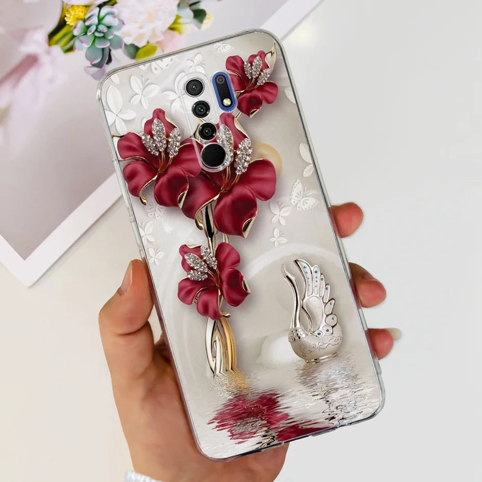 For Xiaomi Redmi 9 Prime Case Fashion Marble Soft Silicone Transparent Phone Back Cover For Xiaomi Redmi 9 Bumper on Redmi9 Capa