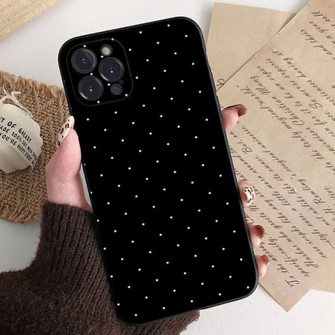 Black And White Polka Dot Phone Case For iPhone 8 7 6 6S Plus X SE 2020 XR XS 14 11 12 13 Mini Pro Max Mobile Case