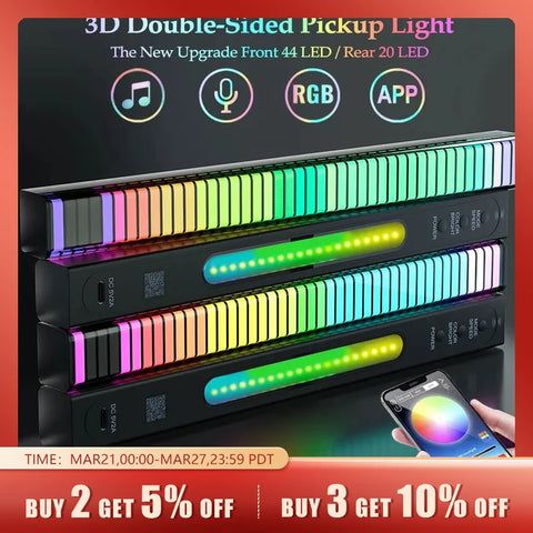 Smart RGB Pickup Lights LED 3D Double Sided Ambient Lamp