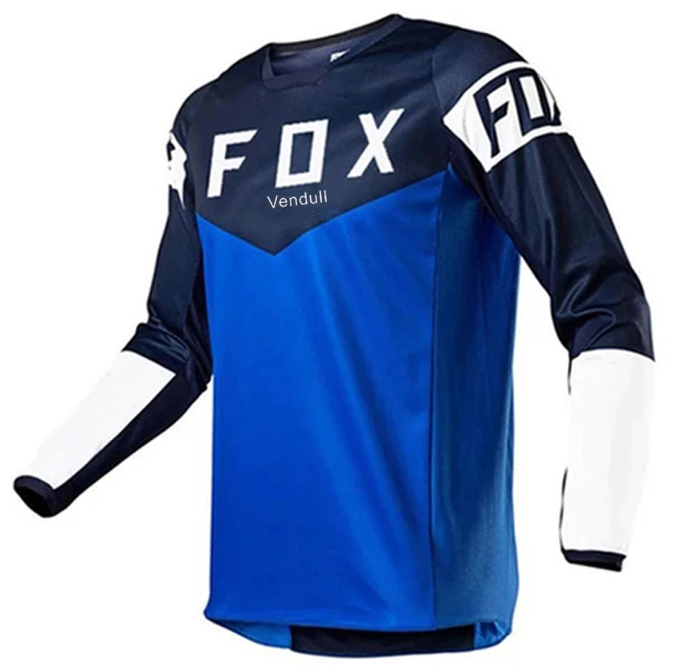 2024Vendull Fox MTB Road Jerseys Motocross Shirt Men Breathable Mountain Bike Mtb Long Sleeve Racing Quick-drying Cycling Jersey