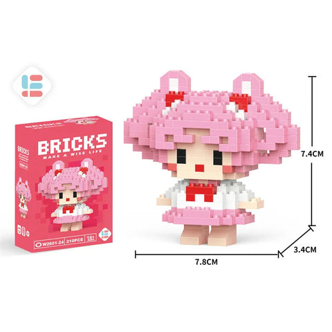 Disney Anime Princess Building Blocks Stitch Mickey Mouse mini Action toy Figures Blocks Toys Bricks Assemble Toys Kids Gifts