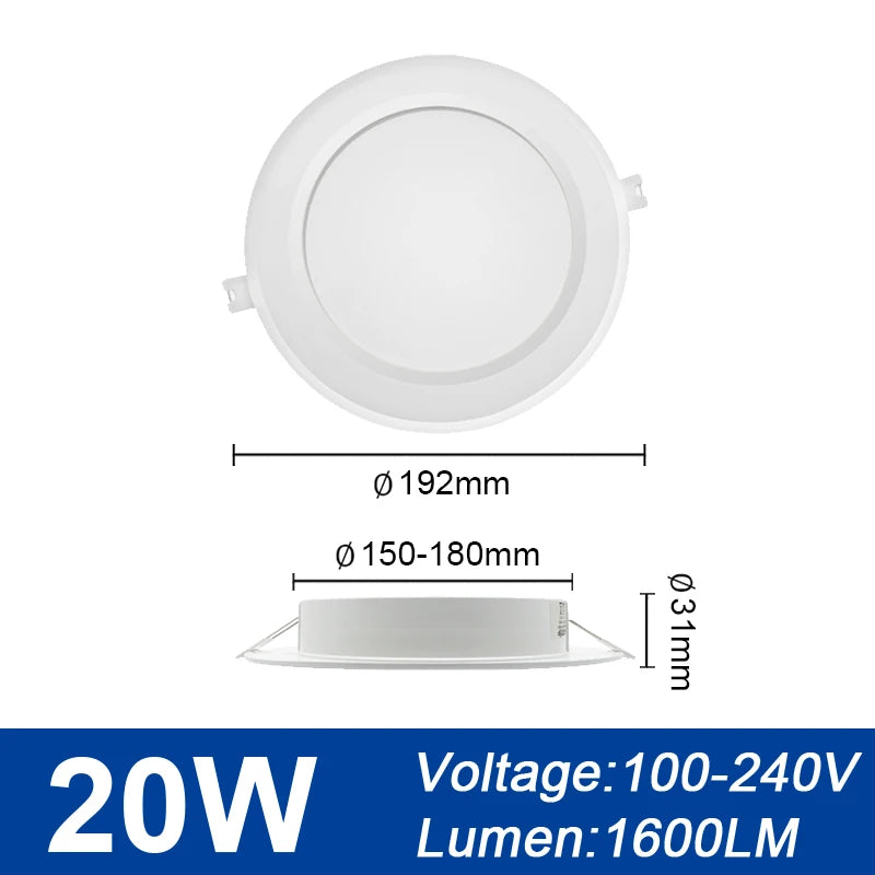 2pcs Ceiling Light LED Downlight 110V 220V 6W 17W 20W 24W Recessed Led Down light Round Panel Light Spotlight Indoor Lighting