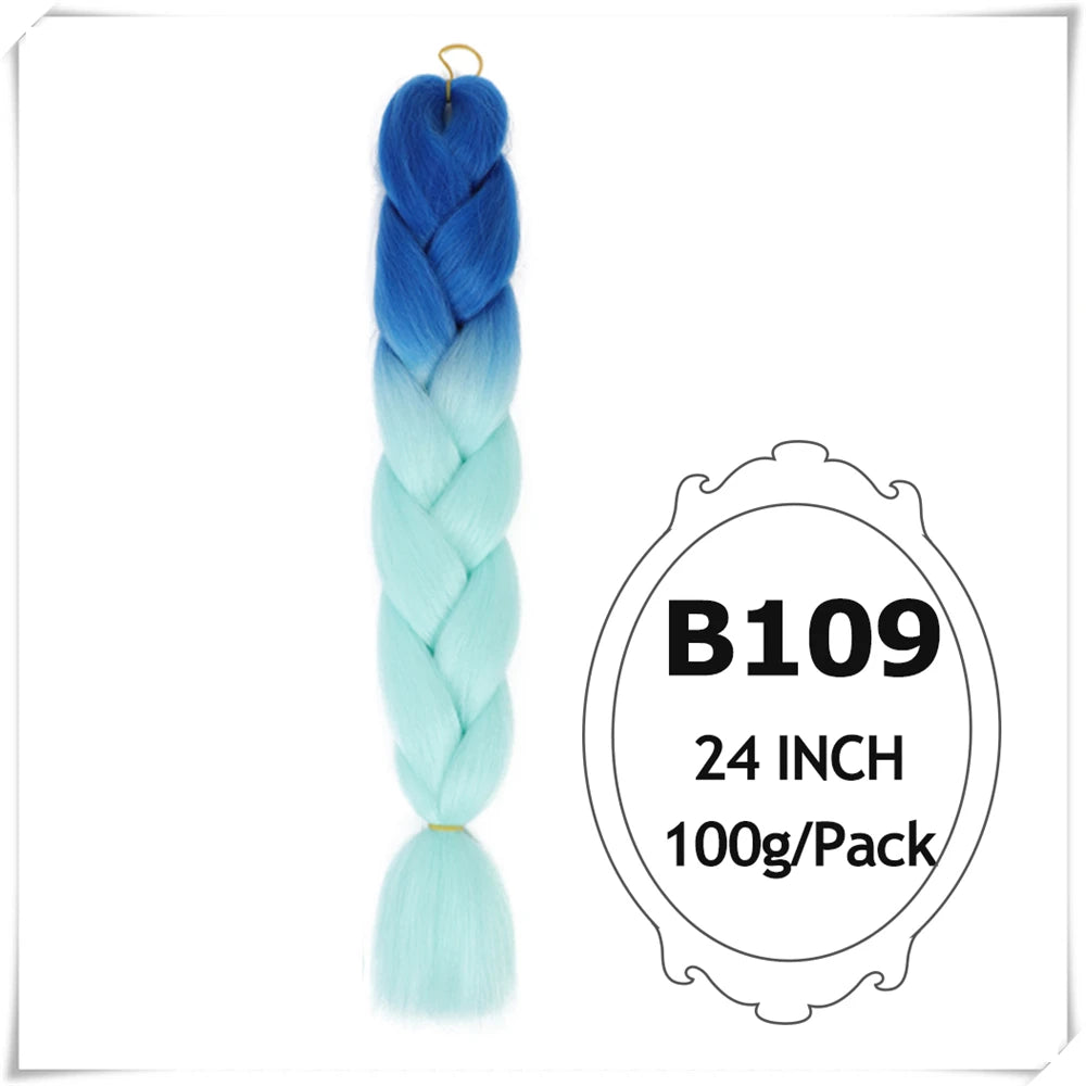 24 Inch Ombre purple jumbo Braiding Hair Synthetic