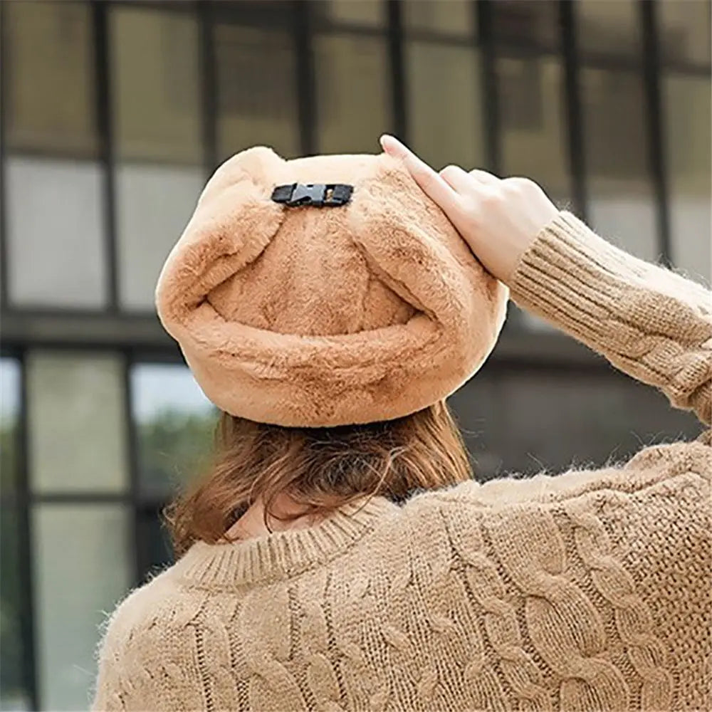 Thick Plush Bomber Hat for Men Women