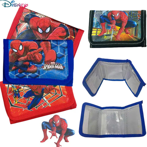 Random one Disney Avengers Spiderman kids Wallet Avengers Mickey Anime Figure Wallet Card Bag Coin Purse Children Boys Gift Toy