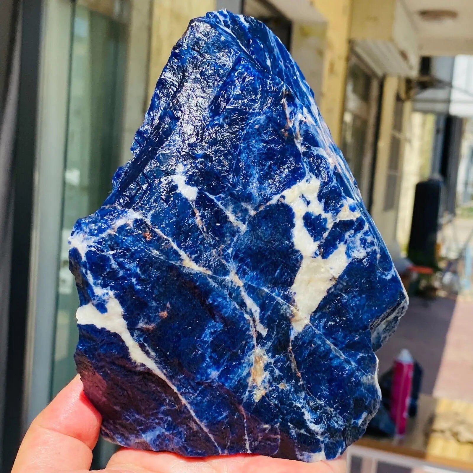 Natural Large Blue Sodalite Rock Crystal Gemstone