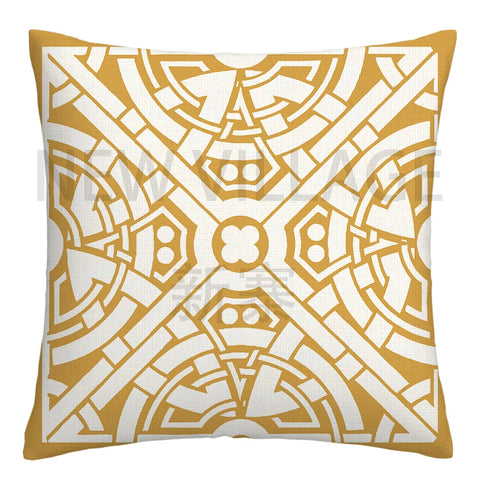 Yellow white geometric linen pillowcase sofa cushion cover home decoration can be customized for you 40x40 45x45 50x50 60x60