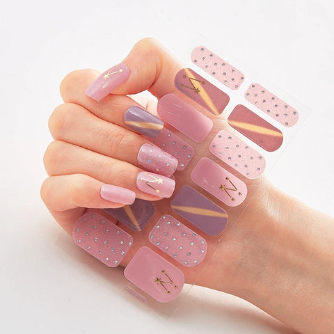 Color Nail Strips Patch Slider Nail Sticker Full Cover Decal Manicure Patch