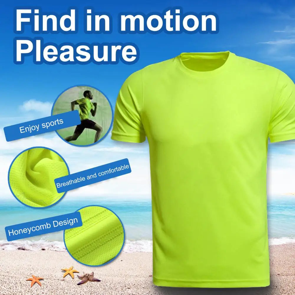 Unisex Running T-shirt Quick Dry Sweatshirt Exquisite Edging Solid Color Pullover T Shirts Top Sportswear