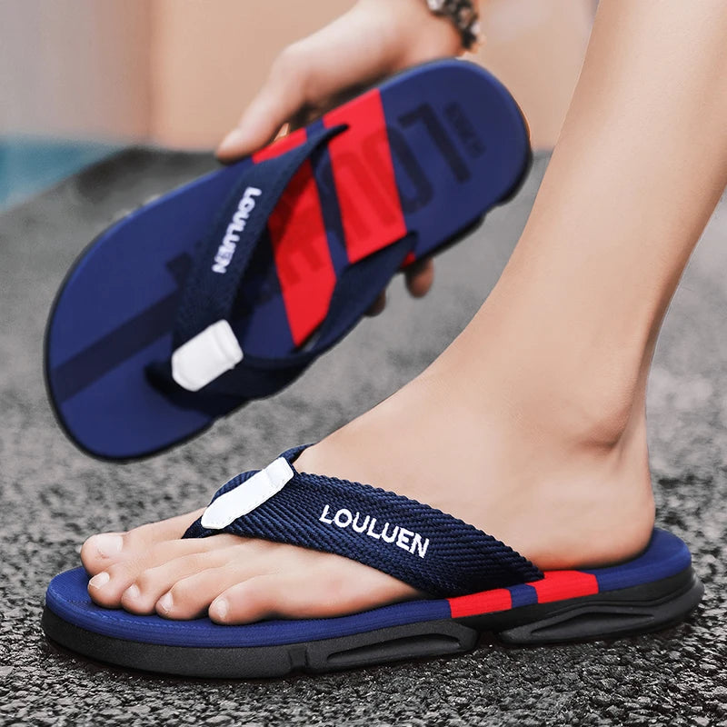 High Quality Fashion Men Flip Flops Summer Beach Flip Flops Men Casual Breathable Antiskid Beach Slippers Men Summer Outdoor