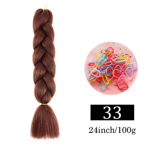 24 Inch Jumbo Braids Extensions Synthetic Braiding Hair Afro Ombre Color kanekalon Hair for Children Braid