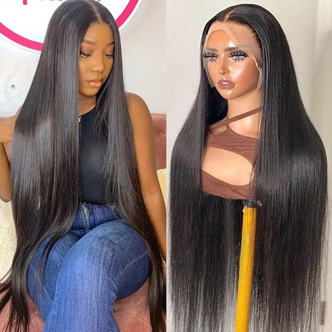 Brazilian 30 40 Inch 180 Density Frontal Wig For Black Women Wigs Human Hair 13x6 Bone Straight HD Transparent Lace Front Wigs