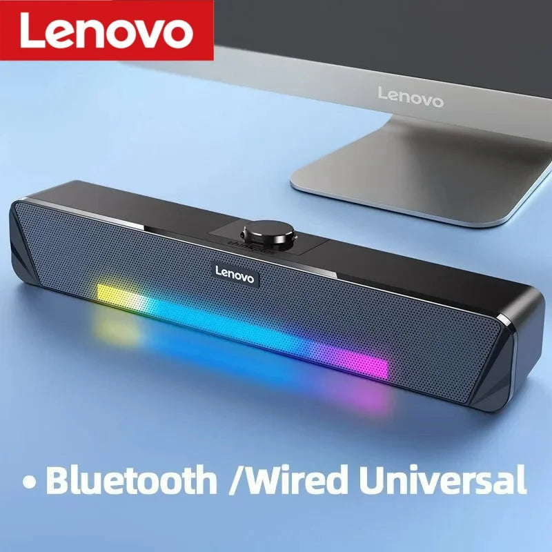 Lenovo TS33 Soundbar Wired Bluetooth Speaker 5.0 Home 360 Movie Surround Sound Bar Audio Speaker For Desk Computer Subwoofer