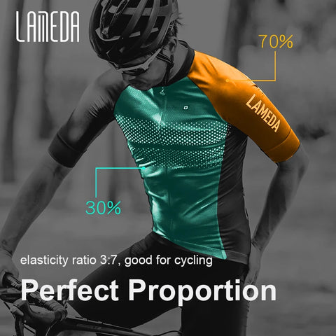 LAMEDA Bike Bicycle Jersey Men Summer Cycliny Short Sleeve for Men Biking Clothing Moisure Wicking MTB Top Shirts with 3 Pockets